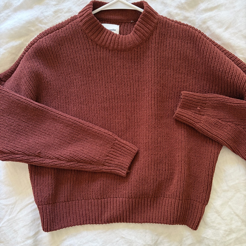 Abercrombie & Fitch Ribbed Crewneck Sweater - Rusty Brick